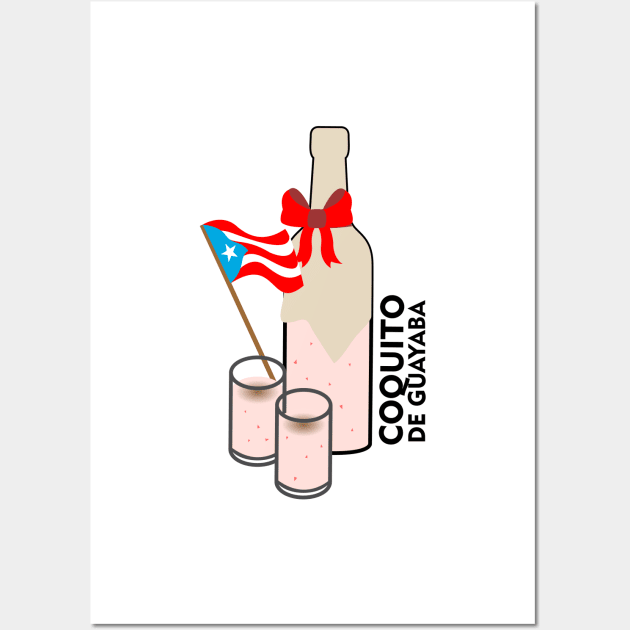 Coquito Puerto Rico Guava Drink Cocktail Boricua Food Wall Art by bydarling